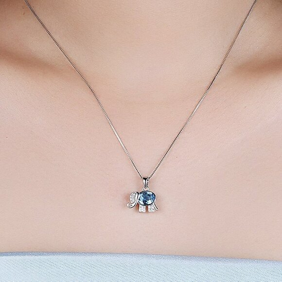 Sterling Silver Elephant Pendant Necklace - Picture 4 of 5